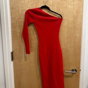 Zara Long Red Asymmetrical Dress | NWT | S |